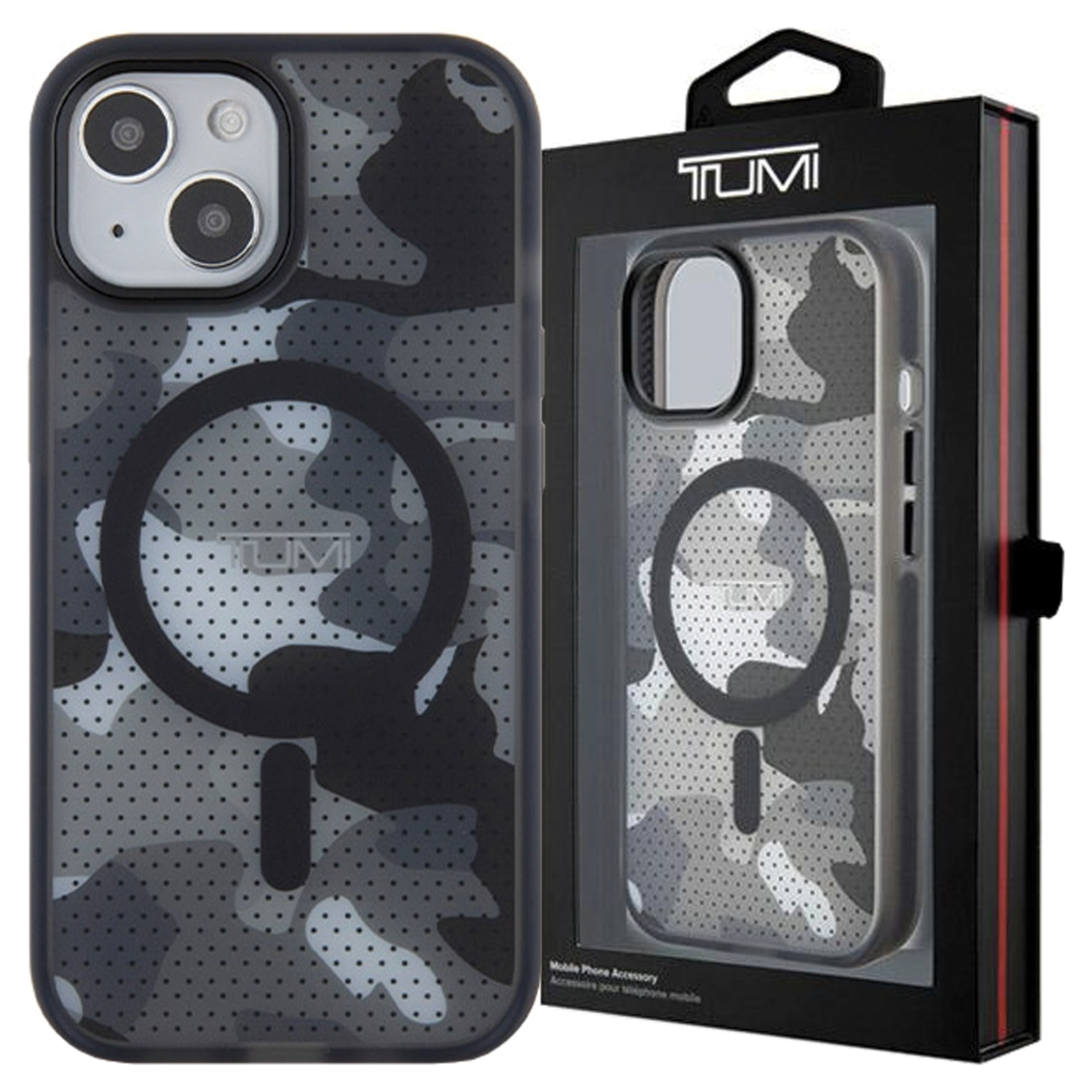 Tumi Tuhmp15stcamk Iphone 15 / 14 / 136.1 Schwarze Hartschalen-schutzhülle Mit Mattiertem Camouflage-muster Und Magsafe-anschluss