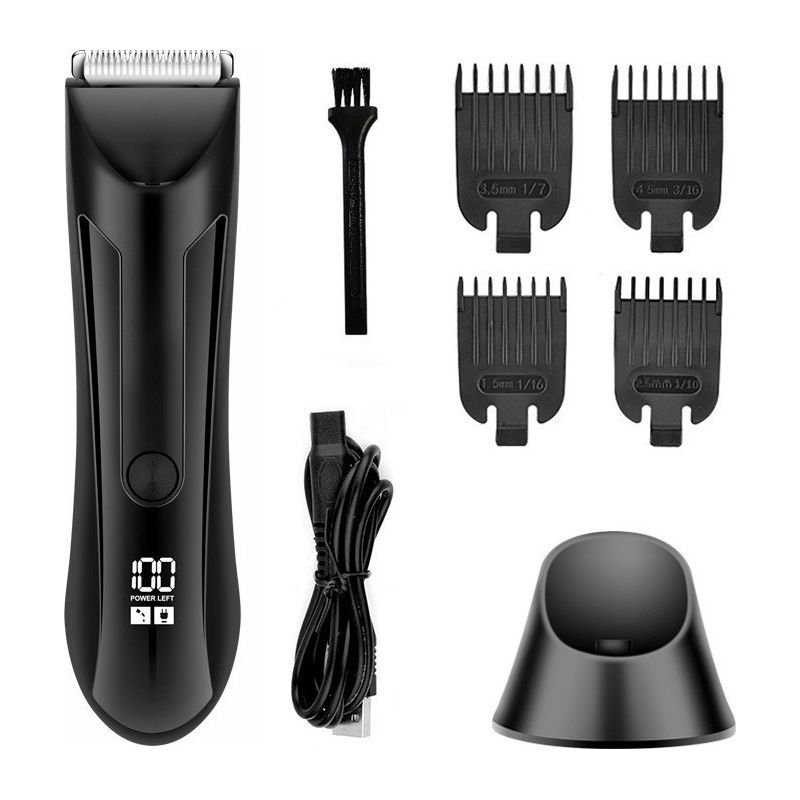 Intimtrimmer – 3-in-1 Intimtrimmer Für Männer, Ipx7 Wasserdicht, Für Körper, Achseln Und Schambereich, Verschleißfeste Klingen, Wiederaufladbares Led-licht, Präzise Und Komfortable Haarentfernung