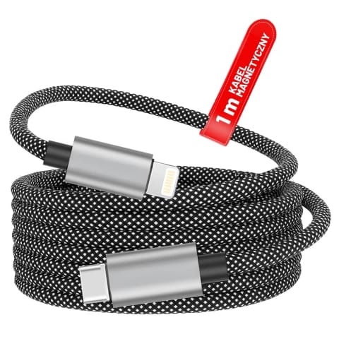Usb-c-auf-lightning-ladekabel, 27 W, 1 M, Pd-schnellladefunktion, Robustes Und Flexibles Kabel, Kompatibel Mit Iphone Und Ipad, Alogy Magicharge™ – Schwarz