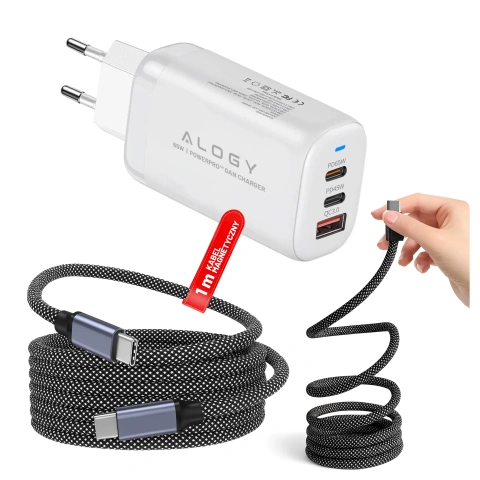 Usb-c-zu-usb-c-ladekabel, 65 W, 1 M, Pd-schnellladefunktion, Magnetisch, Robust Und Flexibel, Kompatibel Mit Iphone, Macbook Und Android, Alogy Magicharge™ – Schwarz