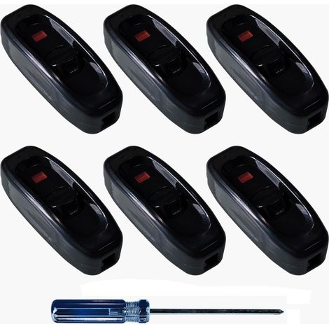 Stück Einpolige Zwischenschalter Mit Led-anzeige, 250 V, 10 A, Wippschalter, Ersatzschalter Für Schreibtischlampen Und Kleingeräte, Schwarz