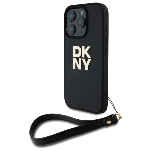 Schutzhülle Für Iphone 16 Pro 6,3" Dkny Hartschalenetui Mit Handschlaufe, Schwarz