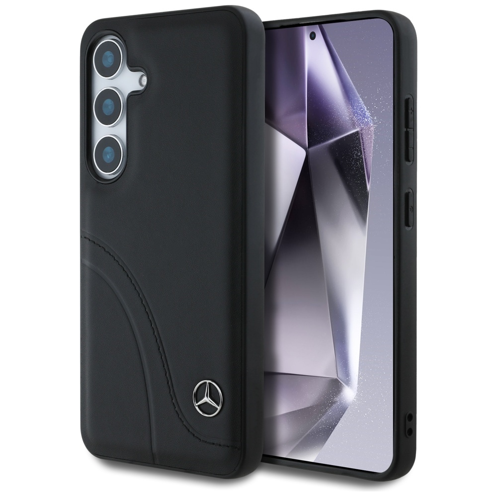 Schutzhülle Für Samsung Galaxy S25, Mercedes Leder Schwarz