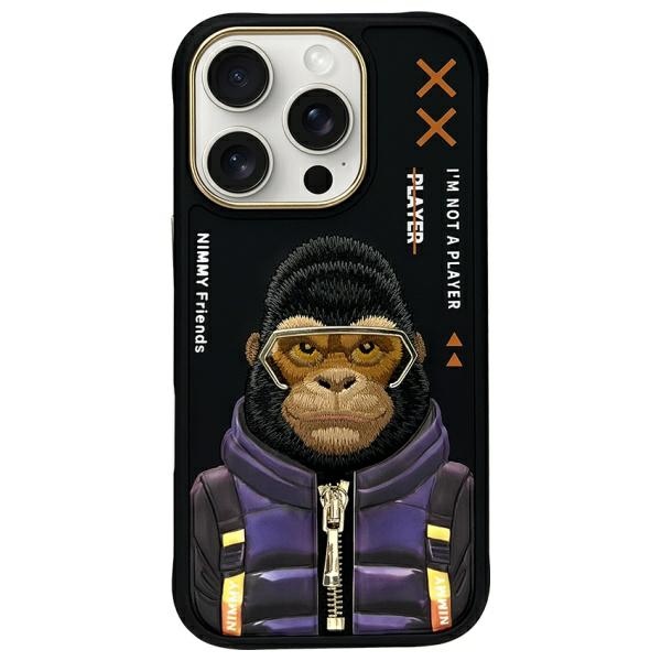 Iphone 16 Pro Nimmy Cool&cute 2.0 Affenhülle Schwarz