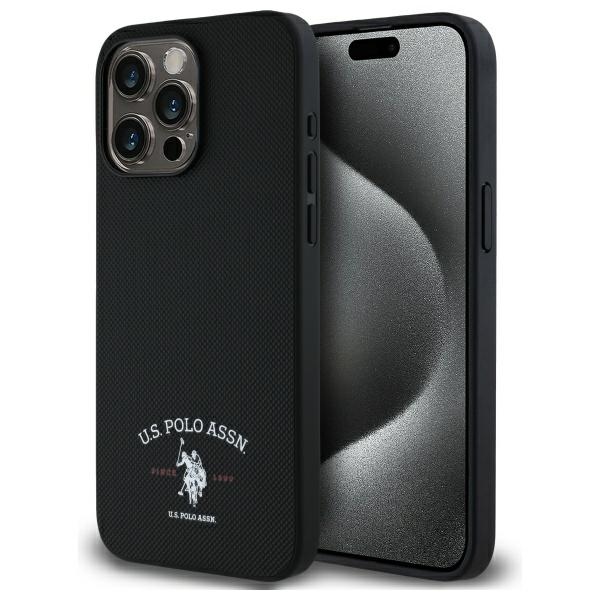 Iphone 15 Pro Max Hülle Mit Us Polo-print Und Dh-logo, Schwarz