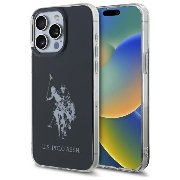 Iphone 15 Pro Us Polo Glänzende Schwarze Hülle Mit Großem Logo