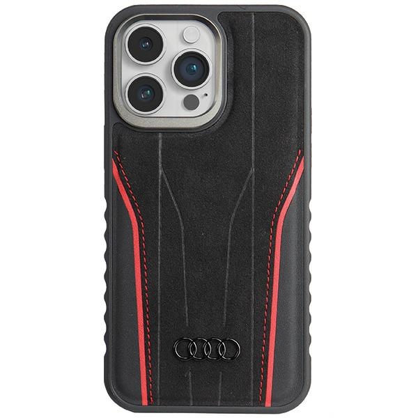 Iphone 15 Pro Audi Leder Magsafe Hülle Schwarz