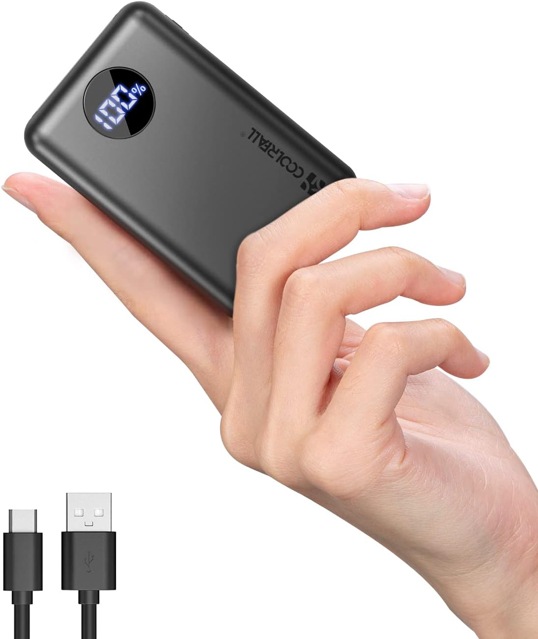Powerbank Externe De 20000 Mah, Mini-powerbank Avec Fonction De Charge Rapide Usb-c, 22,5 W Pd & Qc4.0, Affichage Led Et 3 Ports De Sortie Usb Pour Iphone, Samsung, Xiaomi, Huawei, Ipad, Etc.