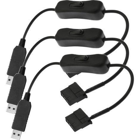 5v-auf-12v-usb-pc-lüfterkabel, Usb-auf-3-pin- Und 4-pin-gehäuselüfterkabel, Usb-auf-4-pin-molex-lüfteradapterkabel Mit Schalter