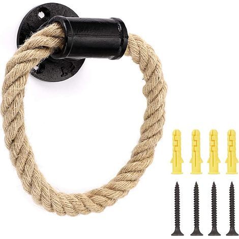 Wandmontierter Handtuchhalter Aus Metall Im Vintage-stil Für Dusche, Badezimmer, Schlafzimmer, Küche – Galvanisierte Schwarze Oberfläche