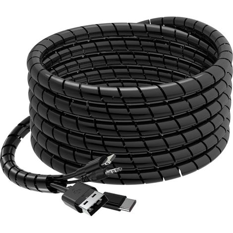 6 M Spiralkabelschutzhülle 14 Mm, Schwarze Flexible Spiralkabelhülle, Kabelschutz Für Büro/computer, Kabelmanagement-set Für Tv-/pc-/usb-/tv-/aux-antennenkabel, Diy