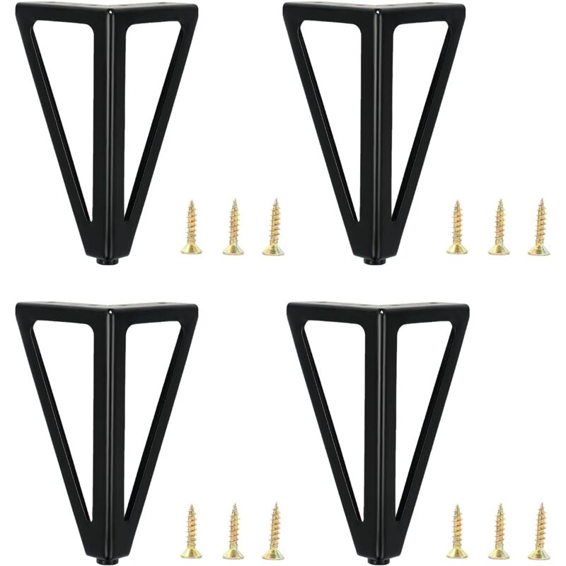 4 Schwarze Möbelfüße, 15 Cm (6 Zoll) Lange Metall-ersatzmöbelfüße, Möbelfüße, Tischbeine, Schrankbeine, Für Stühle, Kleiderschränke, Sofas