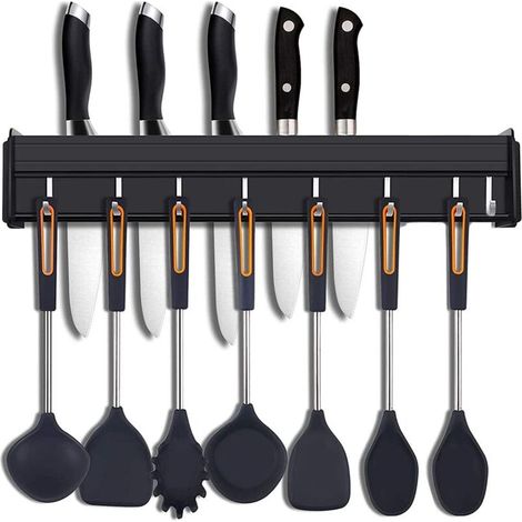 Küchenutensilienhalter Mit Haken, Wandmontierter Küchenutensilienständer, Wandmontierter Topfhalter Für Messer, Wandhängender Topfhalter Zum Aufhängen Von Kochutensilien