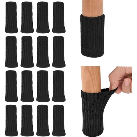 16 Gestrickte Stuhlbeinschoner, Möbelsocken Mit Weichen Polstern, Rutschfest, Zum Schutz Von Tischen Und Böden, Verhindern Kratzer