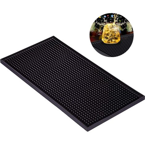 Gummimatte Für Die Bar – 30 X 15 Cm – Schnelltrocknend – Für Bar, Küche, Café, Restaurant, Theke – Schwarz