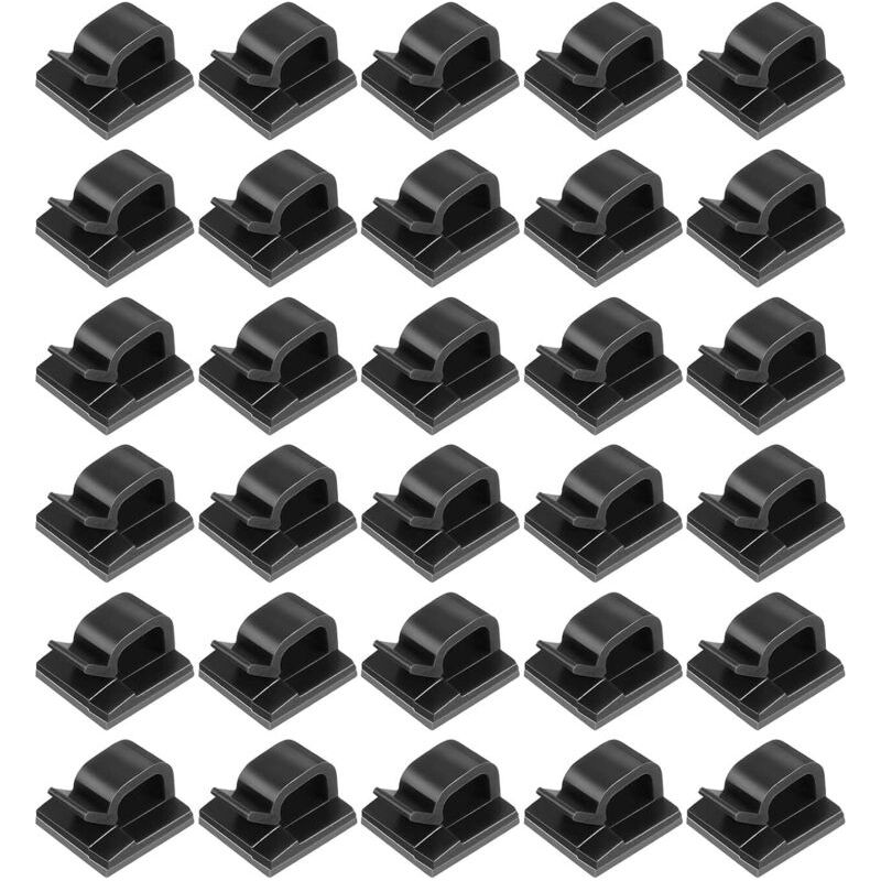 Kabelclips, Selbstklebende Kabelclips, Kabelorganisator-clips, Selbstklebende Kabelbinder, Kabelmanagement Für Fernseher, Ladegerät, Pc, Büro, Zuhause, 30 Stück (schwarz)