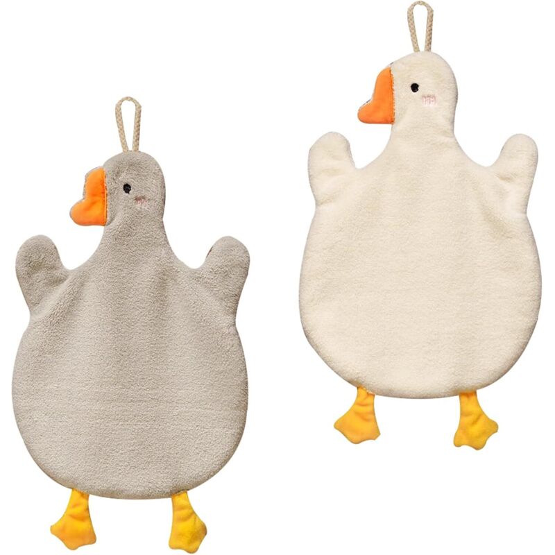 Set Mit 2 Hängehandtüchern Mit Aufhängeschlaufe, Saugfähiges Korallenvlies Fürs Badezimmer, Weiches Und Dickes Handtuch, 25 X 38 Cm