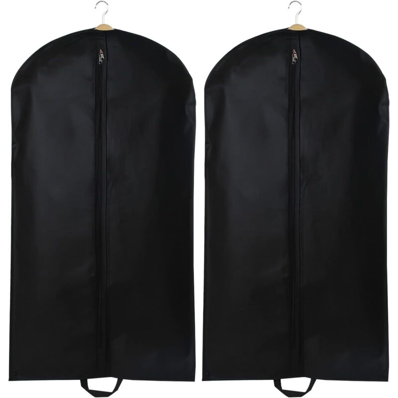 2 Kleidersäcke, Atmungsaktive Kleiderhülle Zum Aufhängen, Faltbare Staubschutzhülle, Aufbewahrungstasche Mit Reißverschluss, Für Kleiderschrankorganisation Und Reisen (schwarz)