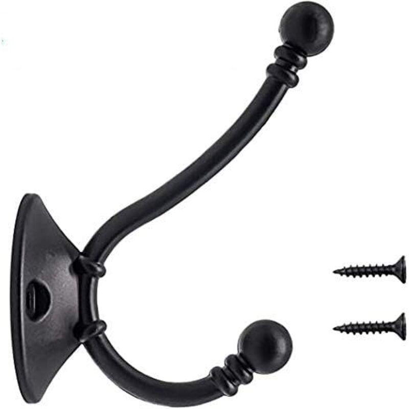 8 Stück Große Vintage-wandhaken, Metall-huthaken, Retro-haken Für Garderobe, Badezimmer, Küche, Schwarz (96 Mm X 60 Mm X 34 Mm)