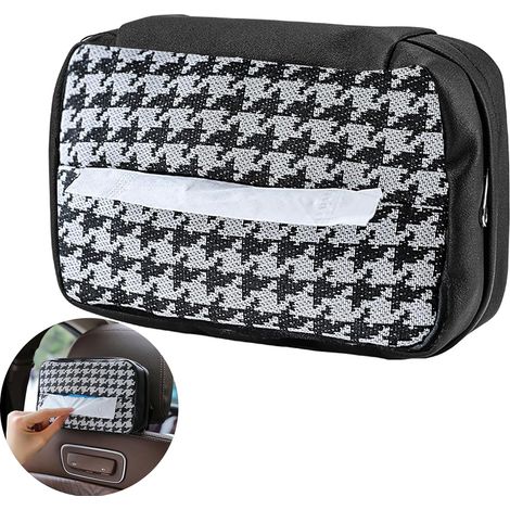Taschentuchbox Fürs Auto (hahnentrittmuster), Taschentuchbox Aus Pu-leder, Auto-rücksitzzubehör