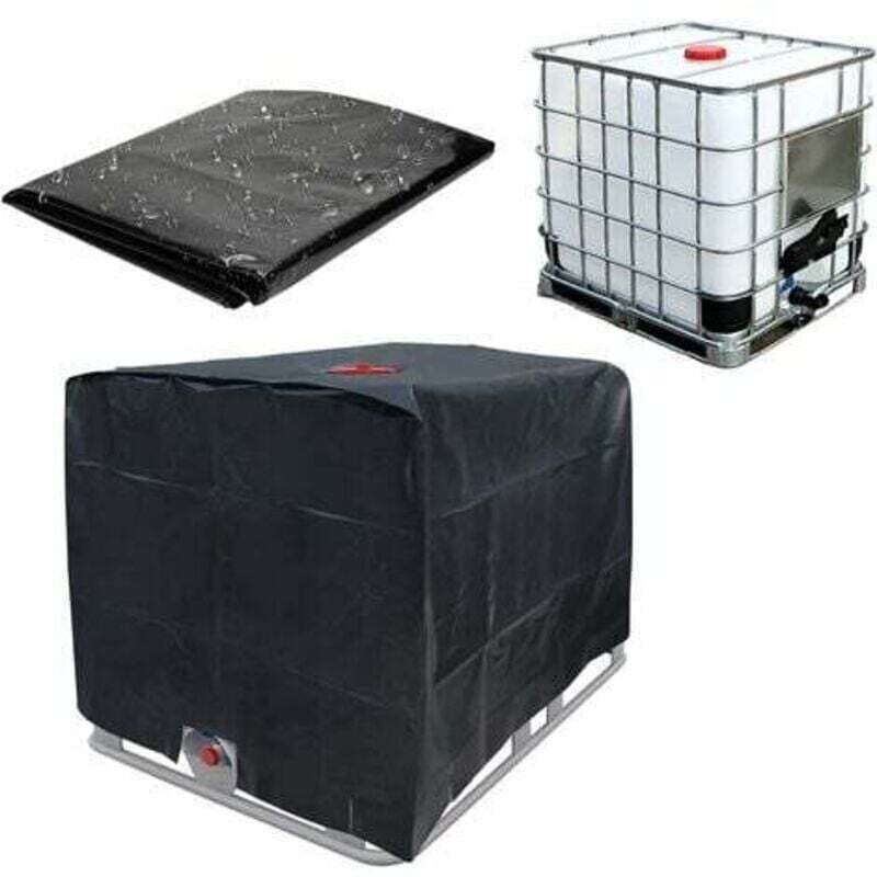 Wassertankplane, Ibc-tankabdeckung Für 1000-liter-tanks, Schutzhülle Für Wassertanks, Staubdicht, Uv-beständig, Regendicht, 120 X 100 X 116 Cm (schwarz), Starlight