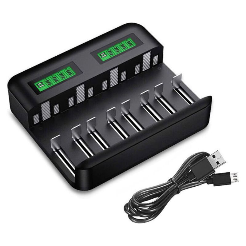 – Universelles Lcd-ladegerät – 5v/2a Schnellladung Über Micro-usb – Intelligentes Lcd-display – Überhitzungs- Und Kurzschlussschutz