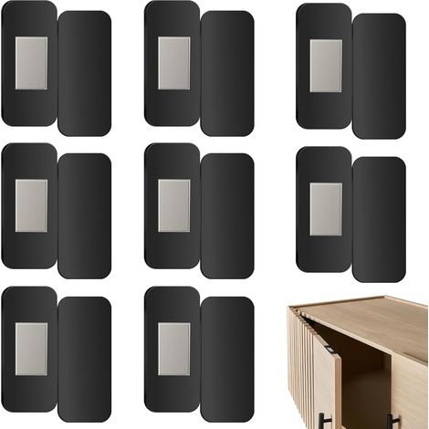 Paar Magnetische Schrankschlösser – Bohrfreie Montage, Starke Klebeverschlüsse Für Möbeltüren – Magnetverschlüsse Für Küchen, Schränke, Kleiderschränke Und Schubladen