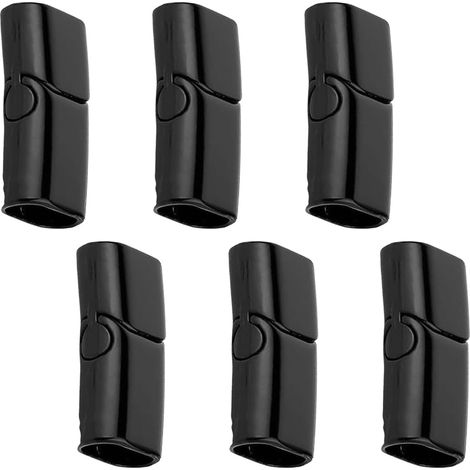 Stück Magnetische Armbandverschlüsse Aus Edelstahl Mit Lederkordel, Rechteckige Endverschlüsse Für Die Schmuckherstellung (12 X 6 Mm)