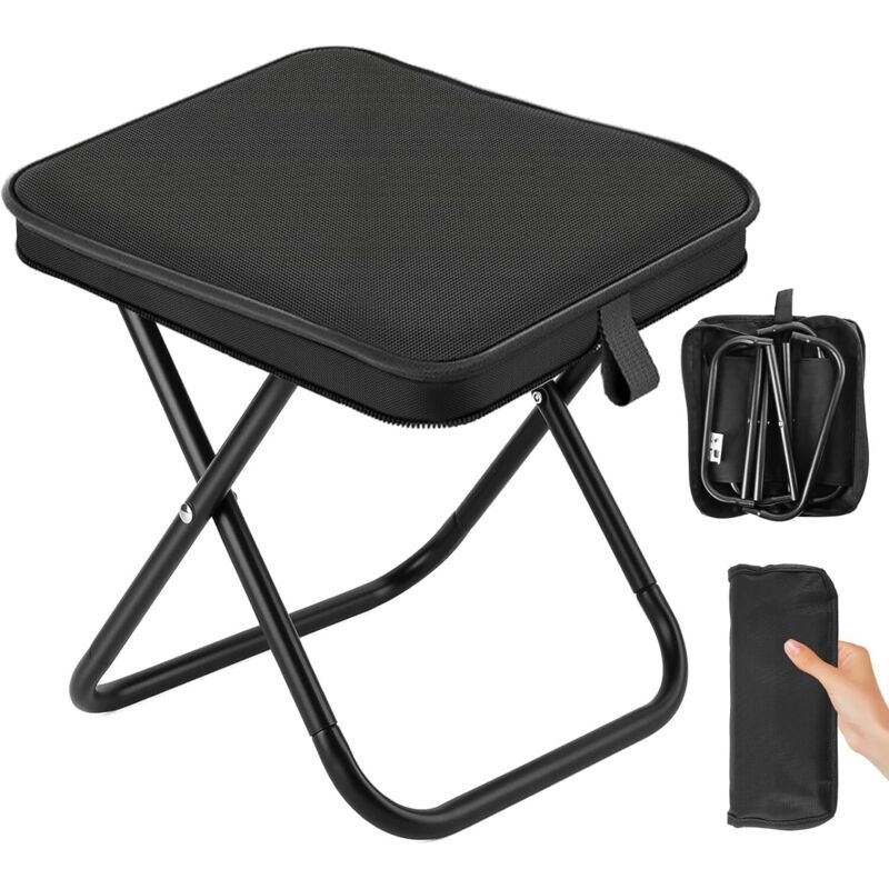 Leichter Und Kompakter, Faltbarer Campinghocker Mit Aufbewahrungstasche – Tragbarer Sitz, Ideal Für Reisen, Angeln, Grillen Und Strand