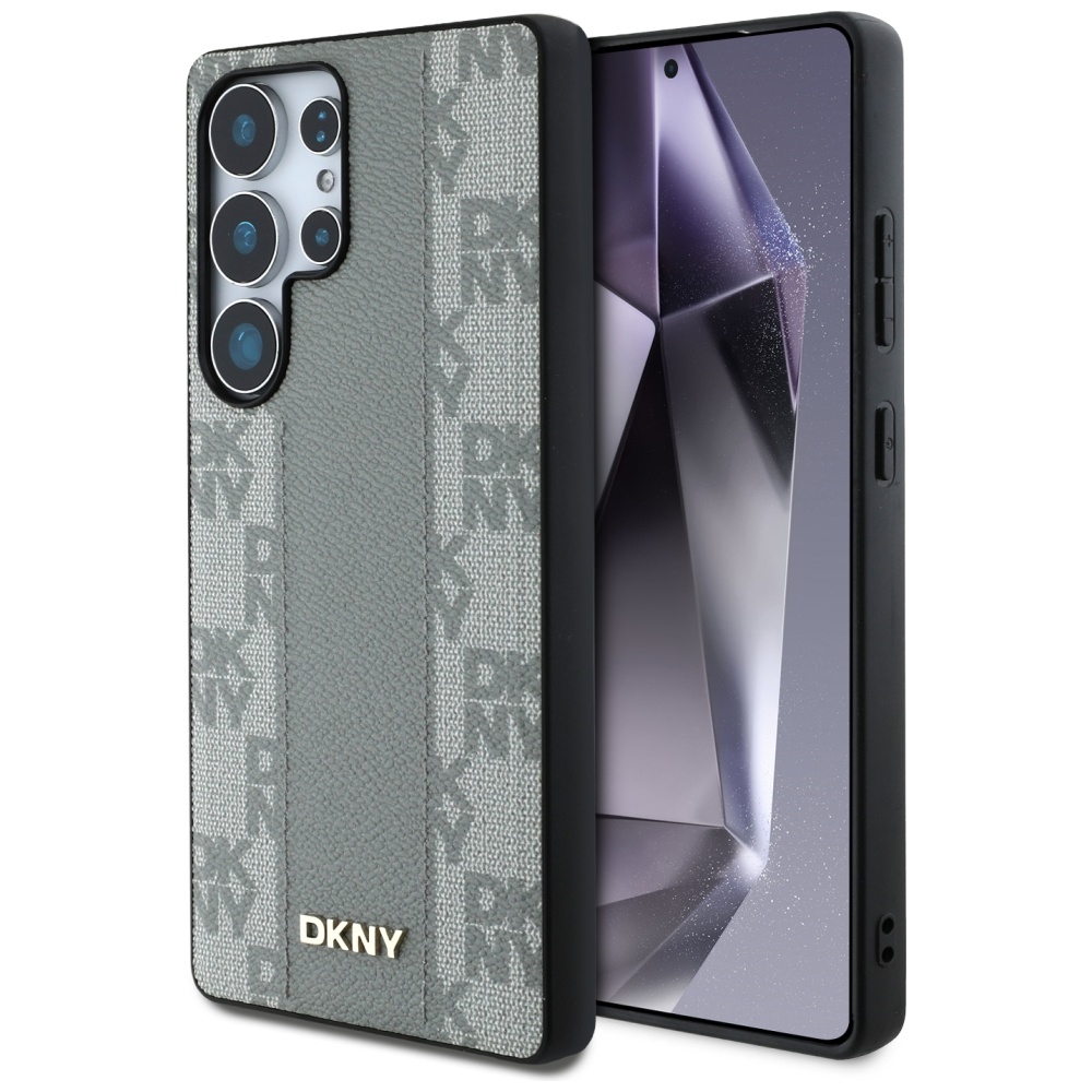 Dkny Lederhülle Mit Karomuster Und Magsafe-funktion Für Samsung Galaxy S25 Ultra, Taupe