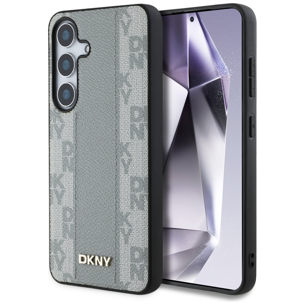 Dkny Lederhülle Mit Karomuster Und Magsafe-funktion Für Samsung Galaxy S25, Taupe