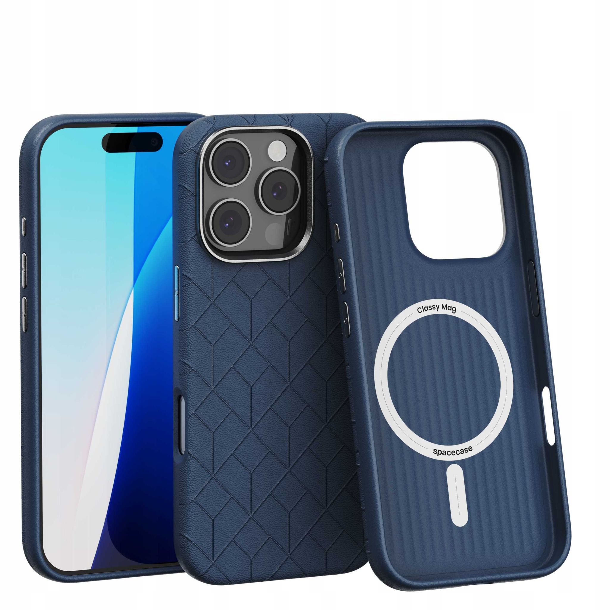Spacecase Classy Mag Iphone 16 Pro Dunkelblau
