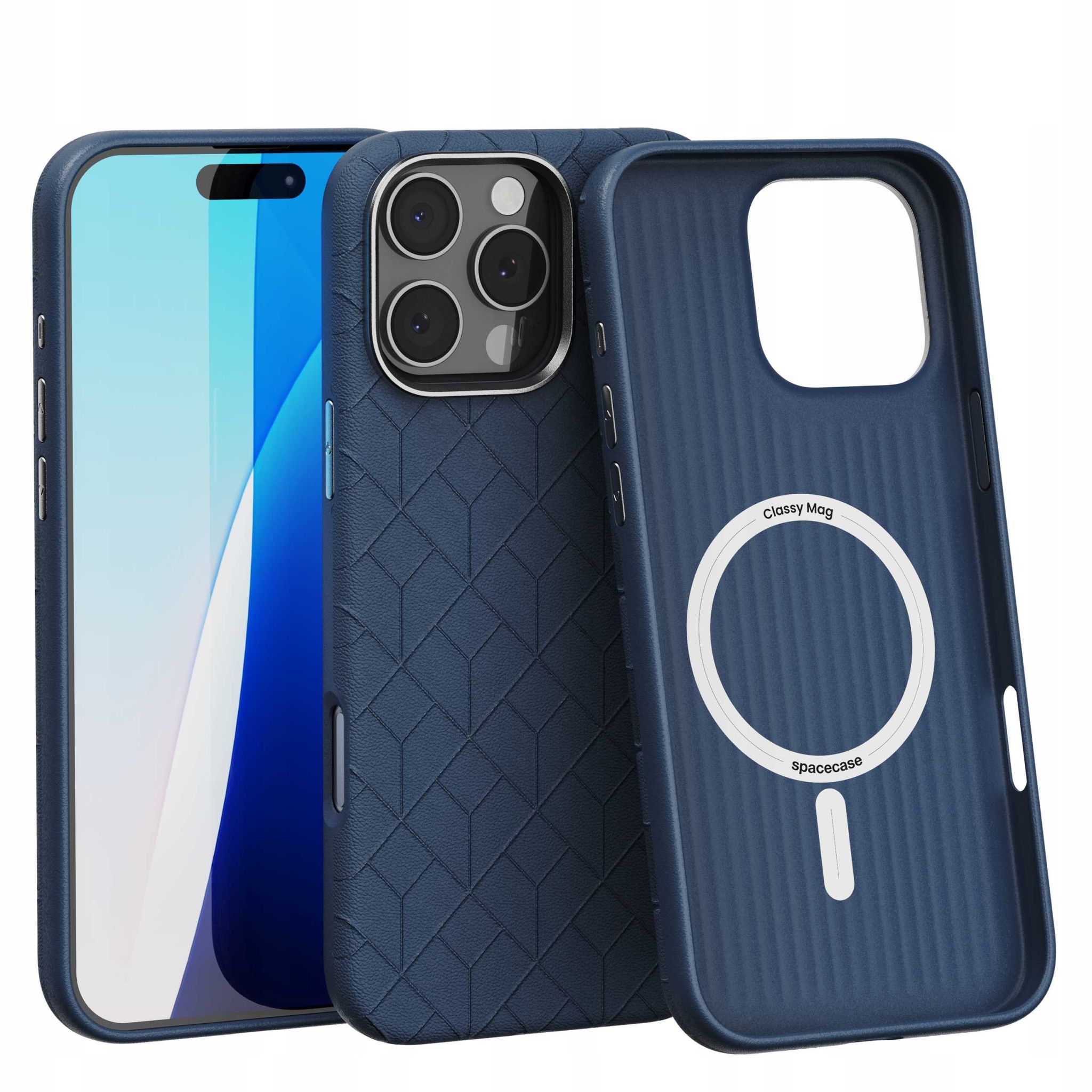 Spacecase Classy Mag Iphone 16 Pro Max Dunkelblau