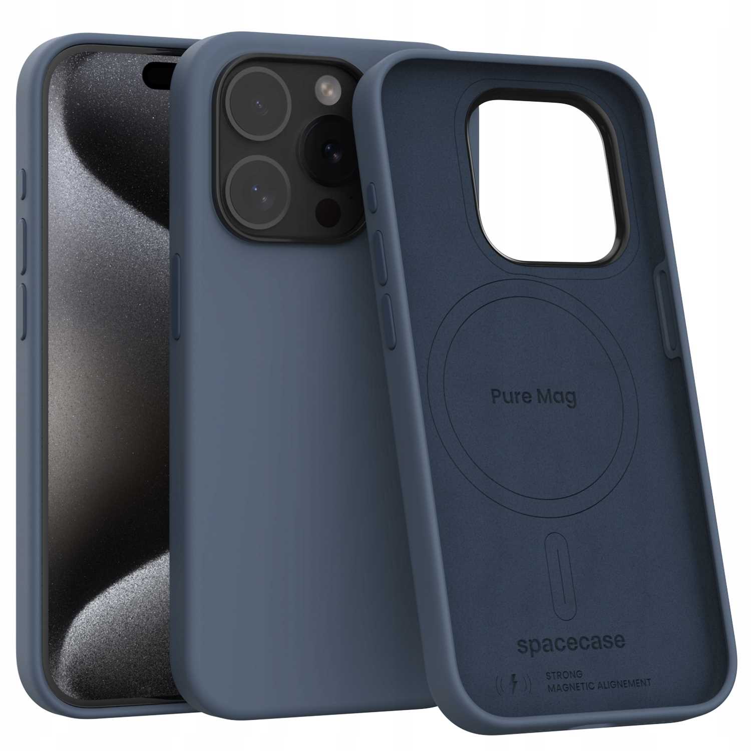 Spacecase Pure Mag Iphone 15 Pro Dunkelblau