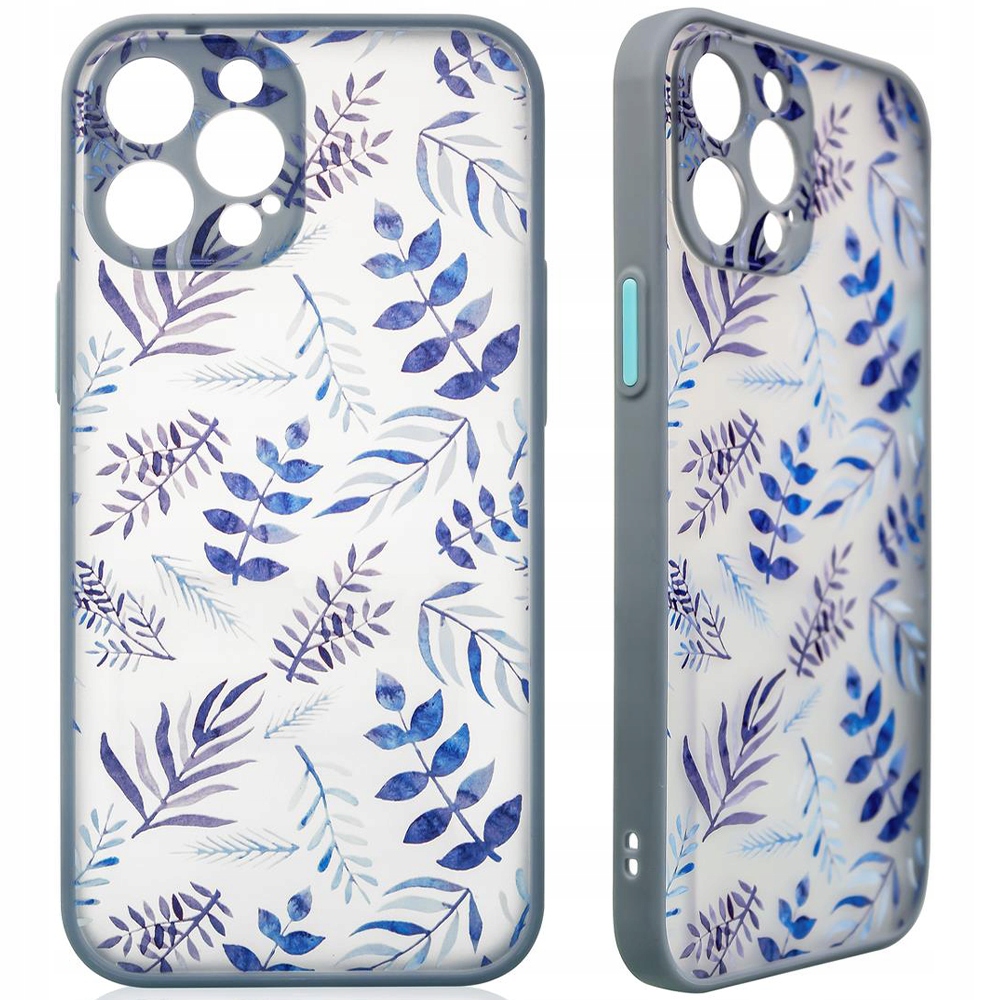 Design Case Iphone 12 Pro Max Floral Cover Dunkelblau
