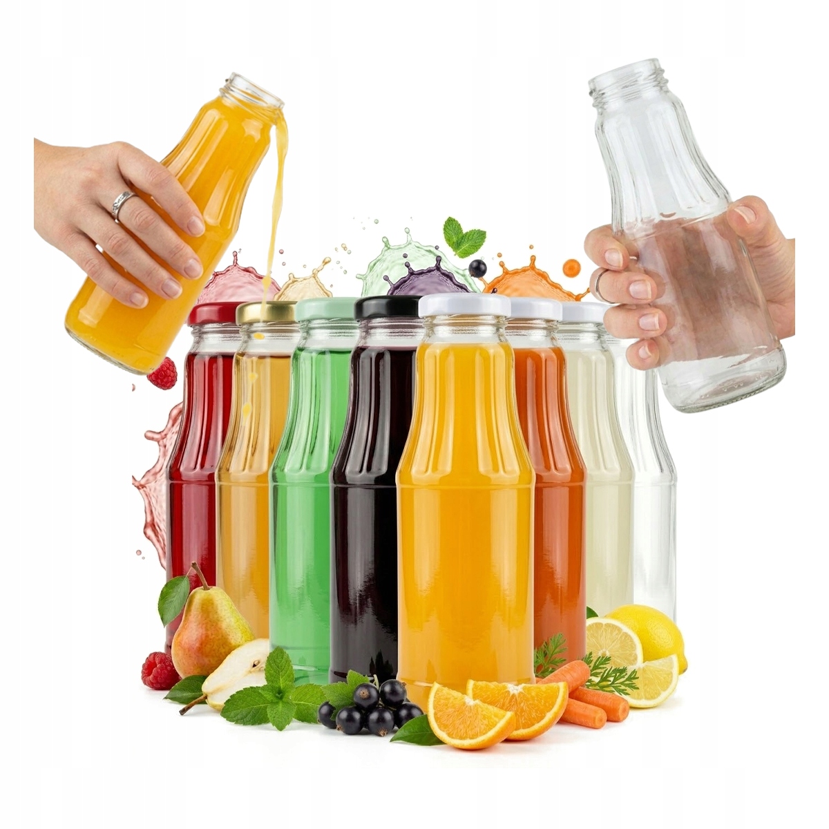 10 Glasflaschen Für Fruchtsaft, 300ml Gläser Für Säfte Und Honigkonfitüren, 10 Stück.