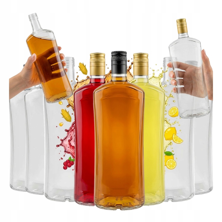 10x Diva Flasche 1000ml Glasflaschen Für Moonshine Likör Wodka Hochzeitssaft 1l