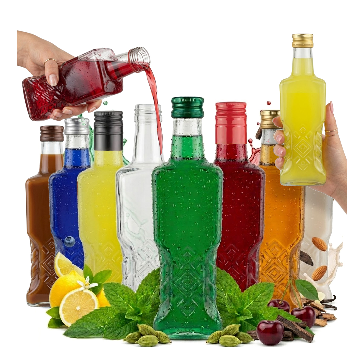 10 Ukrainische Flaschen À 200 Ml + Verschluss Für Liköre, Wein, Alkohol, Sirup Und Saft