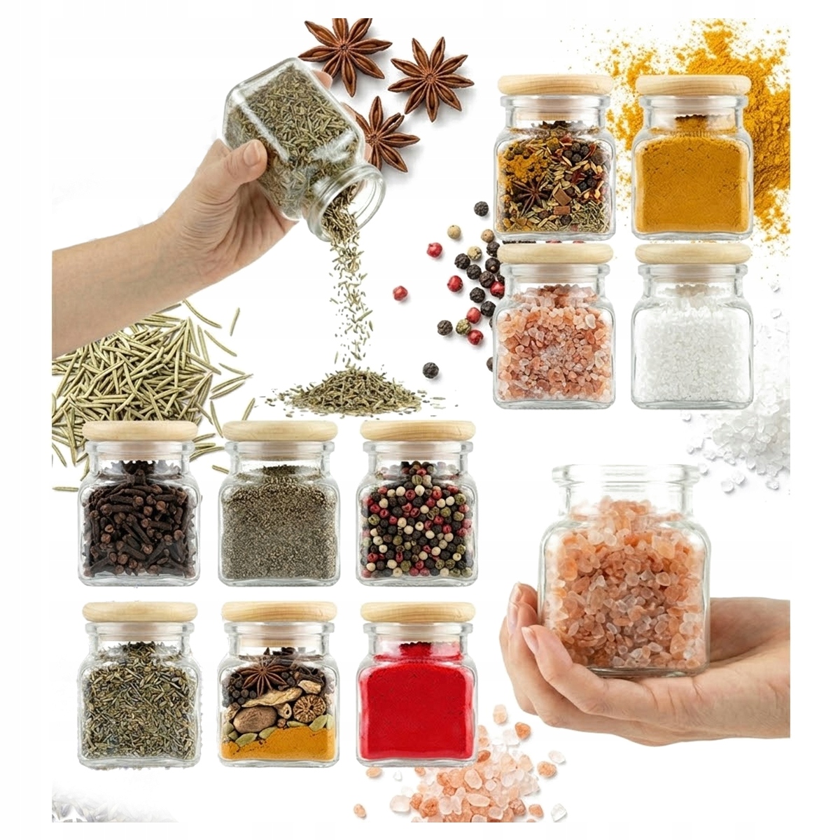12er-glas (120 Ml) Für Gewürze, Kräuter, Teelichter Mit Holzkorken