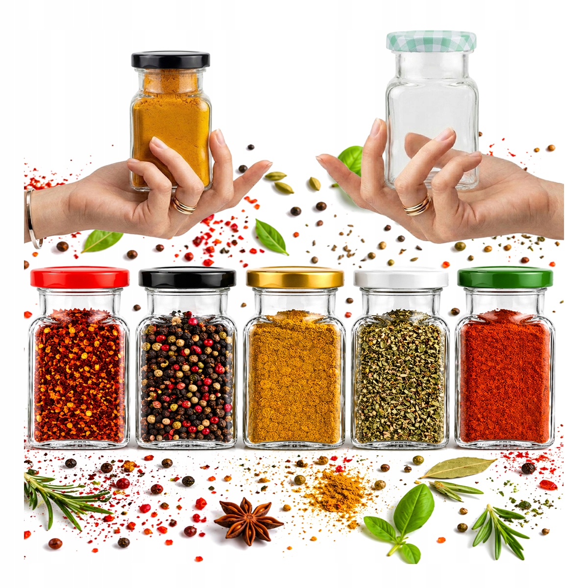 20 Glasbehälter À 150 Ml Für Gewürze, Marmelade, Honig, Hochzeiten + Deckel (53 Stück)
