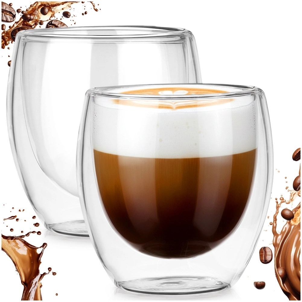 2 Doppelwandige Thermosgläser Für Kaffee, Tee Und Getränke, Je 250 Ml