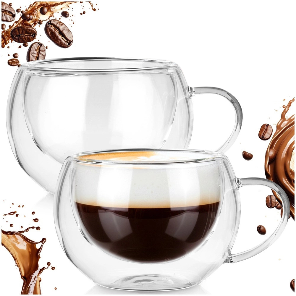 2 Doppelwandige Thermosgläser Für Kaffee, Tee Und Andere Getränke, Je 280 Ml