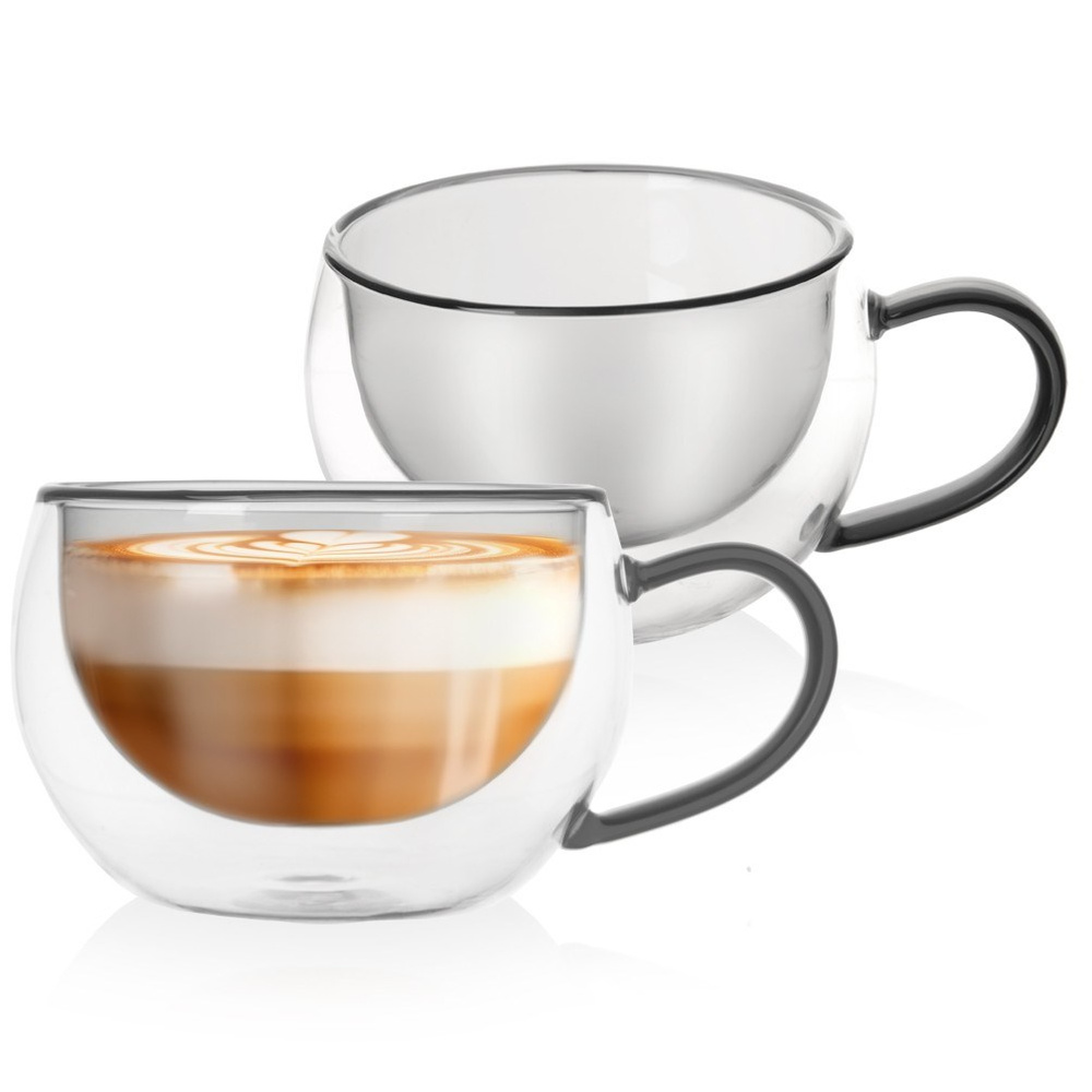 2 Doppelwandige Thermosgläser Für Kaffee, Tee, Latte Macchiato Und Andere Getränke (300 Ml)