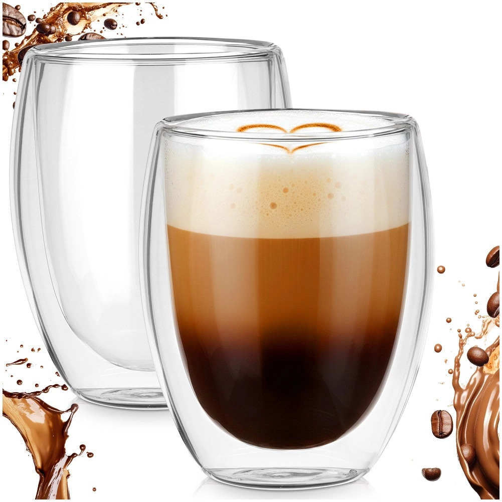 2 Doppelwandige Thermosgläser Für Kaffee, Tee Und Andere Getränke, Je 370 Ml