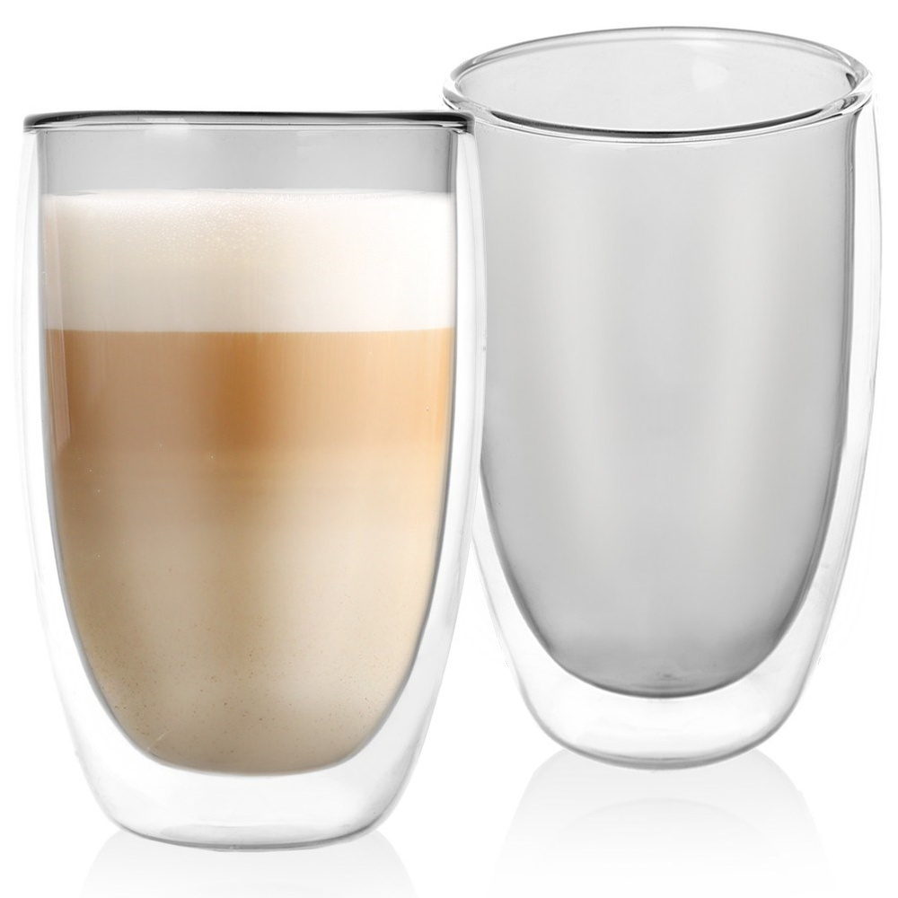 2 Doppelwandige Thermosgläser Für Kaffee, Tee, Latte Macchiato Und Andere Getränke, Je 460 Ml