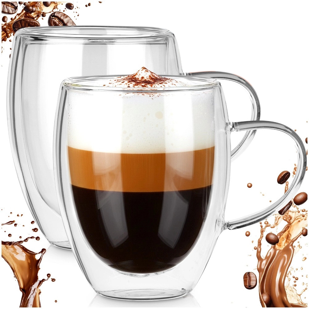 2 Doppelwandige Thermosgläser Für Kaffee, Tee Und Andere Getränke, Je 320 Ml