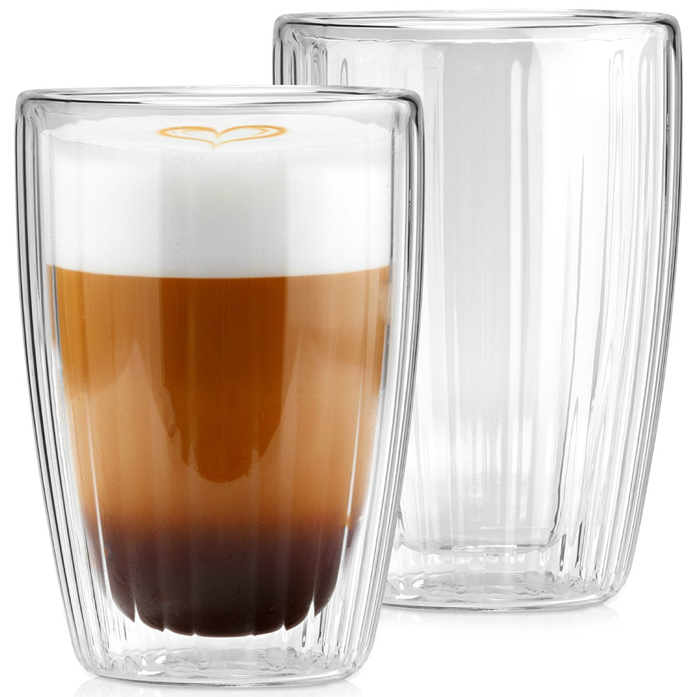 2 Doppelwandige Thermogläser Für Kaffee, Latte Macchiato, Tee 320 Ml