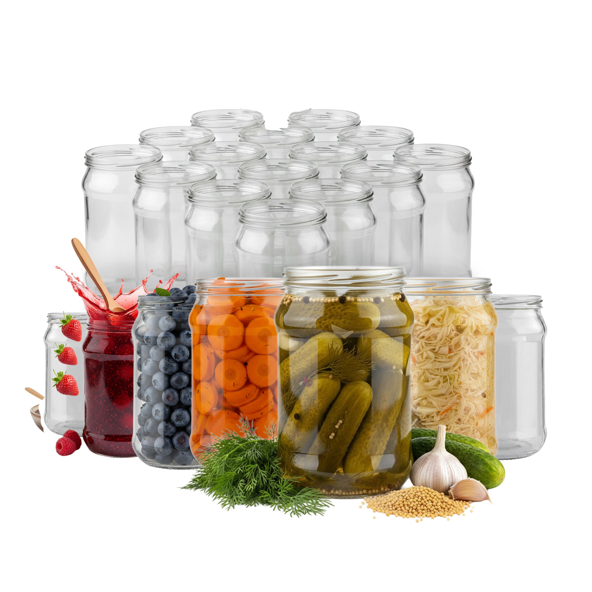 45 Glasbehälter 315 Ml Ohne Deckel Für Honig, Liköre, Marmeladen Und Konfitüren