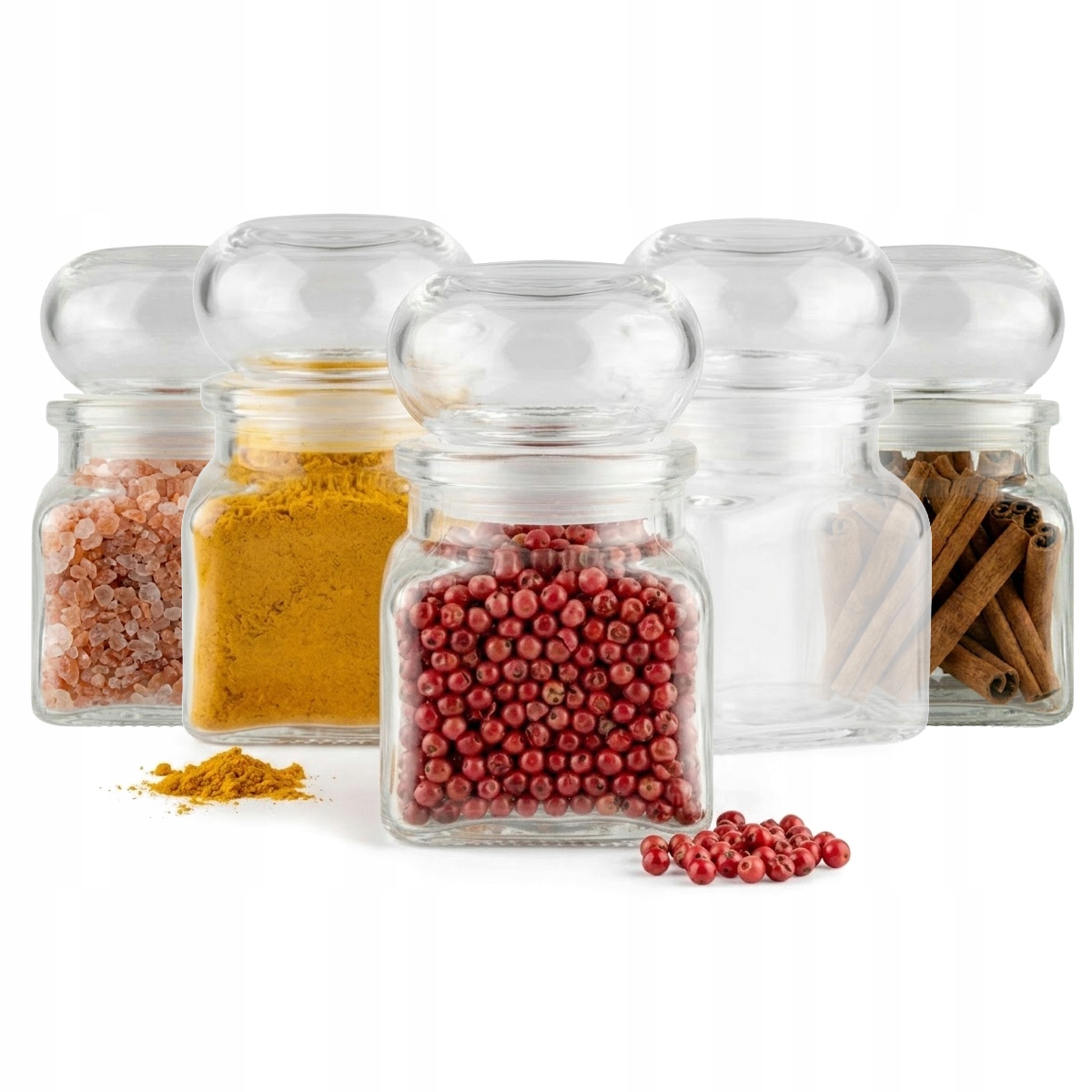 5 Luftdichte Gläser À 120 Ml Für Gewürze Und Kräuter + Glasdeckel