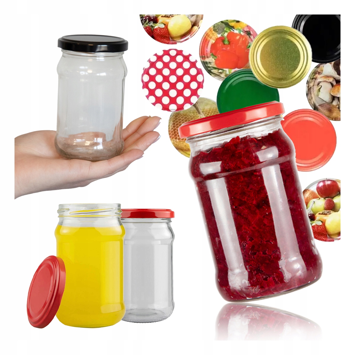 60x Gläser 315 Ml Für Marmelade, Honig, Konfitüre + Deckel Fi66